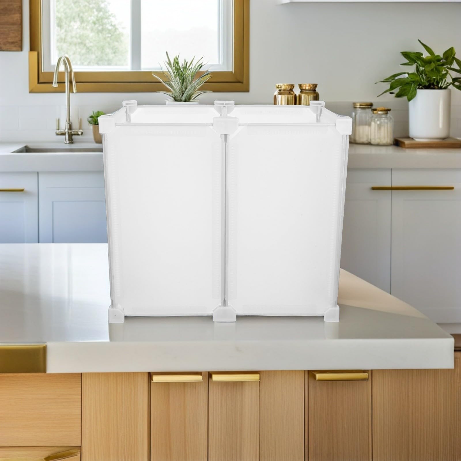 GALPADA Organizzatore per Congelatore Profondo in Plastica Bianca Divisori, Ripiani Resistenti in ABS e Pp per Conservazione Alimenti Ordinata in Freezer e Frigoriferi