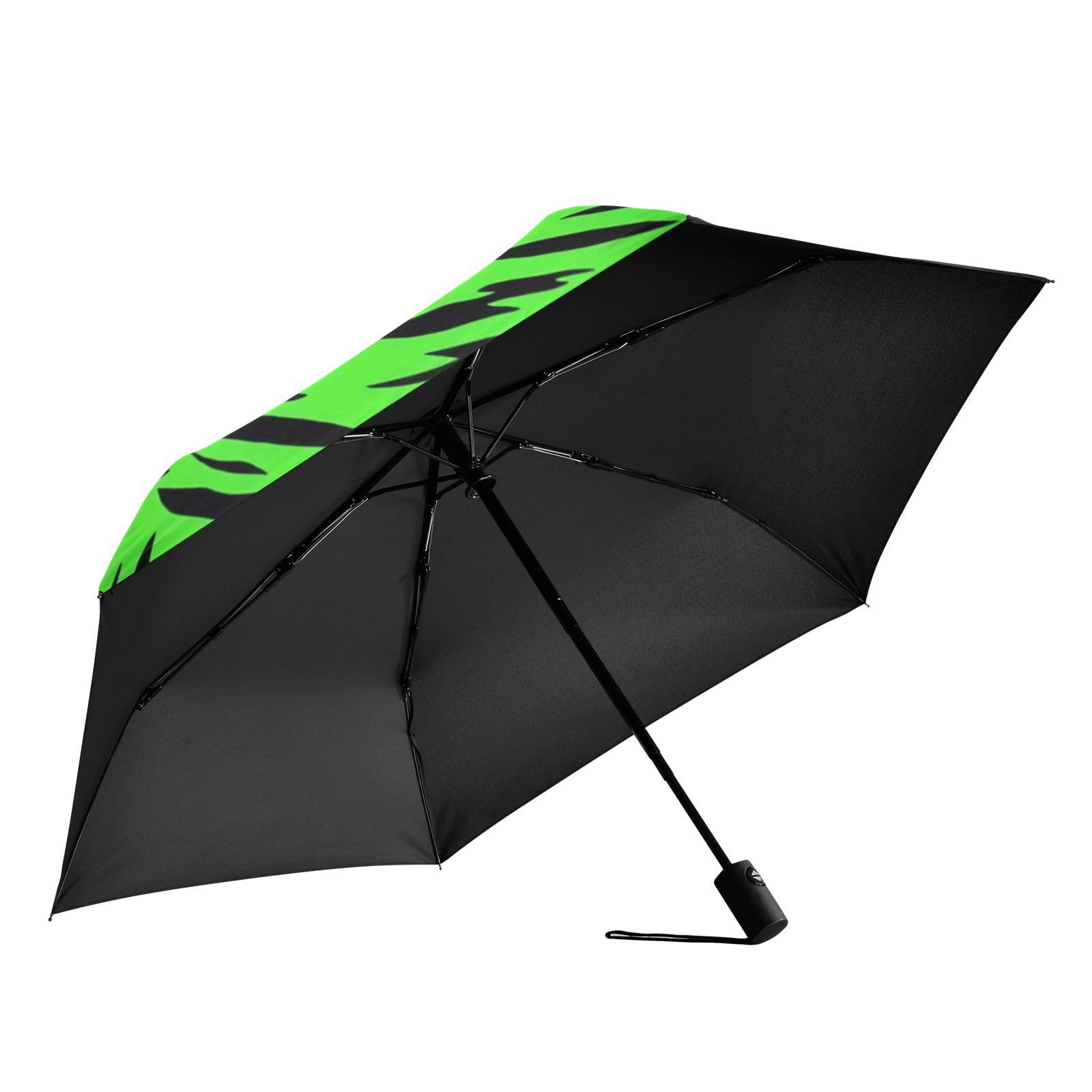 EtherSpher Fluorescent Green Tigers Fur Texture large umbrella 39 Inch Compact auto open close Golf Umbrellas For Rain for heavy rain wind Outdoor Defence Accessories de lluvia para