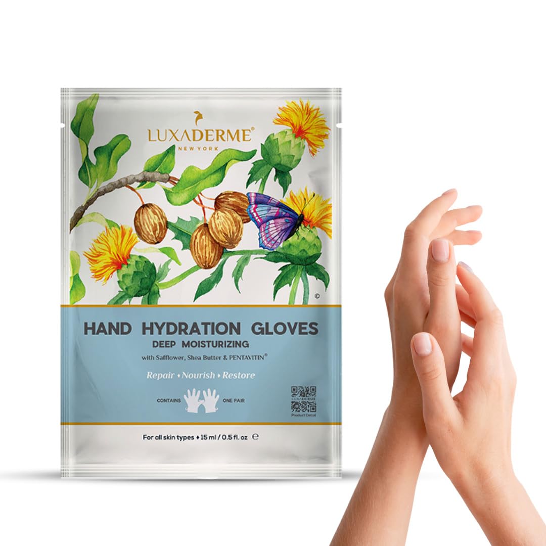 Hand Hydration Gloves for Dry & Dehydrated Hands | Korean Moisturizing Hand Gloves with Shea Butter to Deeply Hydrate & Repair Rough Skin | Nourishes Nails & Cuticles | At-Home Manicure | Vegan Skincare for Men & Women (Pack of 1)
