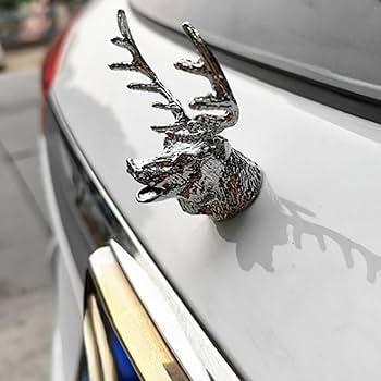 Amazon | パーソナライズされた改造3D立体カーロゴ鹿の頭