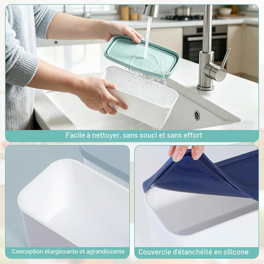 Yuragim Lot de 2 récipients à glace 2 l avec couvercle | Récipient de rangement réutilisable pour glace, sorbet et yaourt fait maison