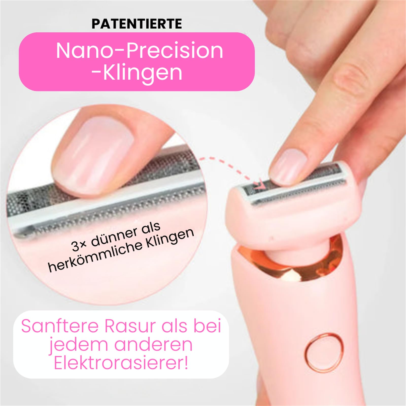 lumiora 2-in-1 Intimrasierer für empfindliche Haut Elektrischer Damenrasierer IPX7 wasserdicht, schmerzfreier Nass und Trockenrasierer für Gesicht, Bikini, Beine und Arme