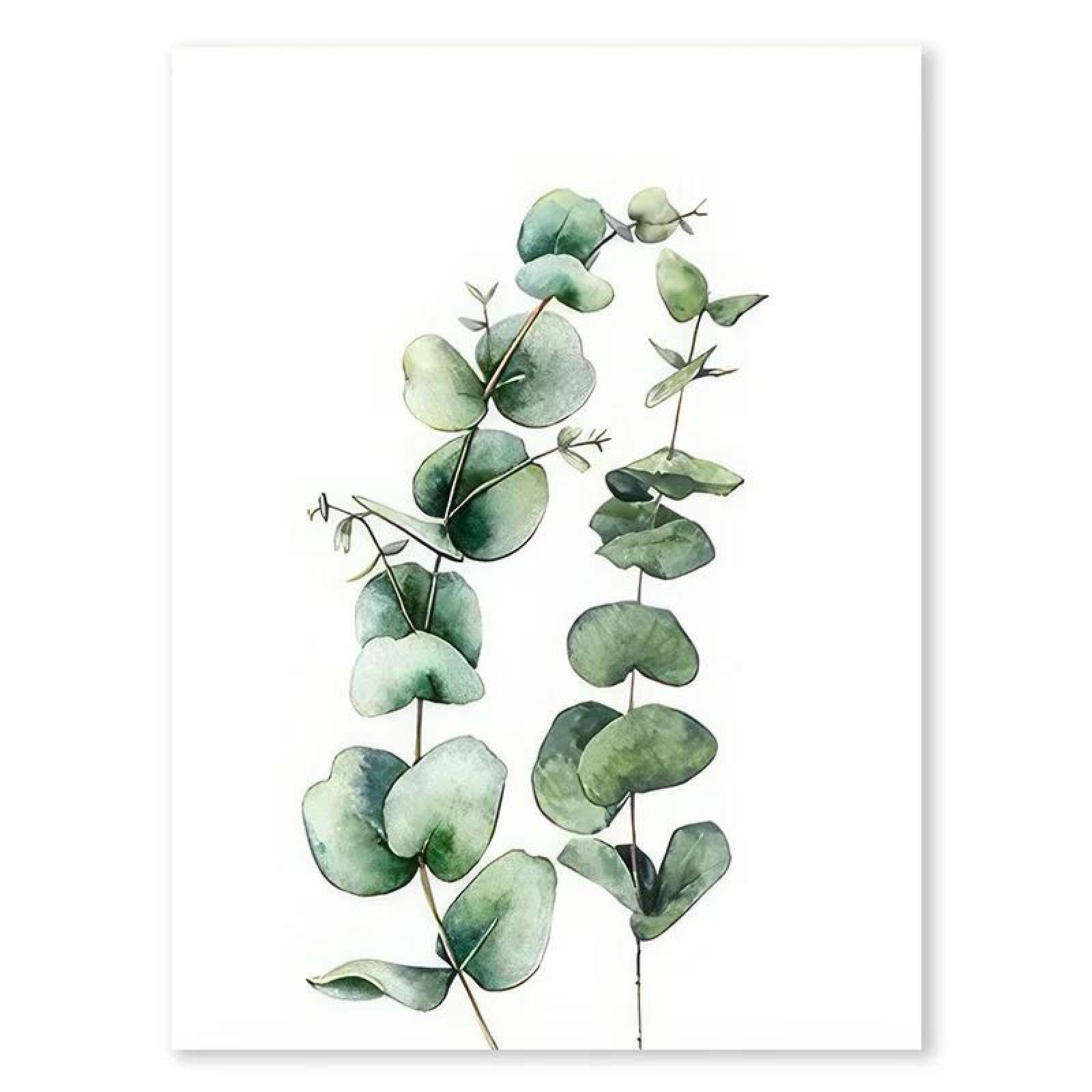 SHINERING 1Pc Green Leaves Posters Prints Minimalist Canvas Painting Wall Art Home Decor A7 60X80Cm Unframed