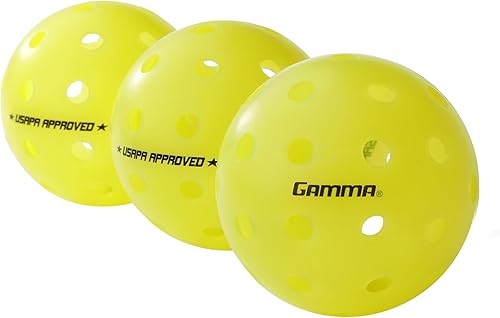 Miniatura 5 de Gamma Photon Outdoor Pickleballs, 40 Precision Molded Holes, Yellow, 3 Packs, 6 Packs, & 60 Packs, USAPA Approved for Tournament Play,