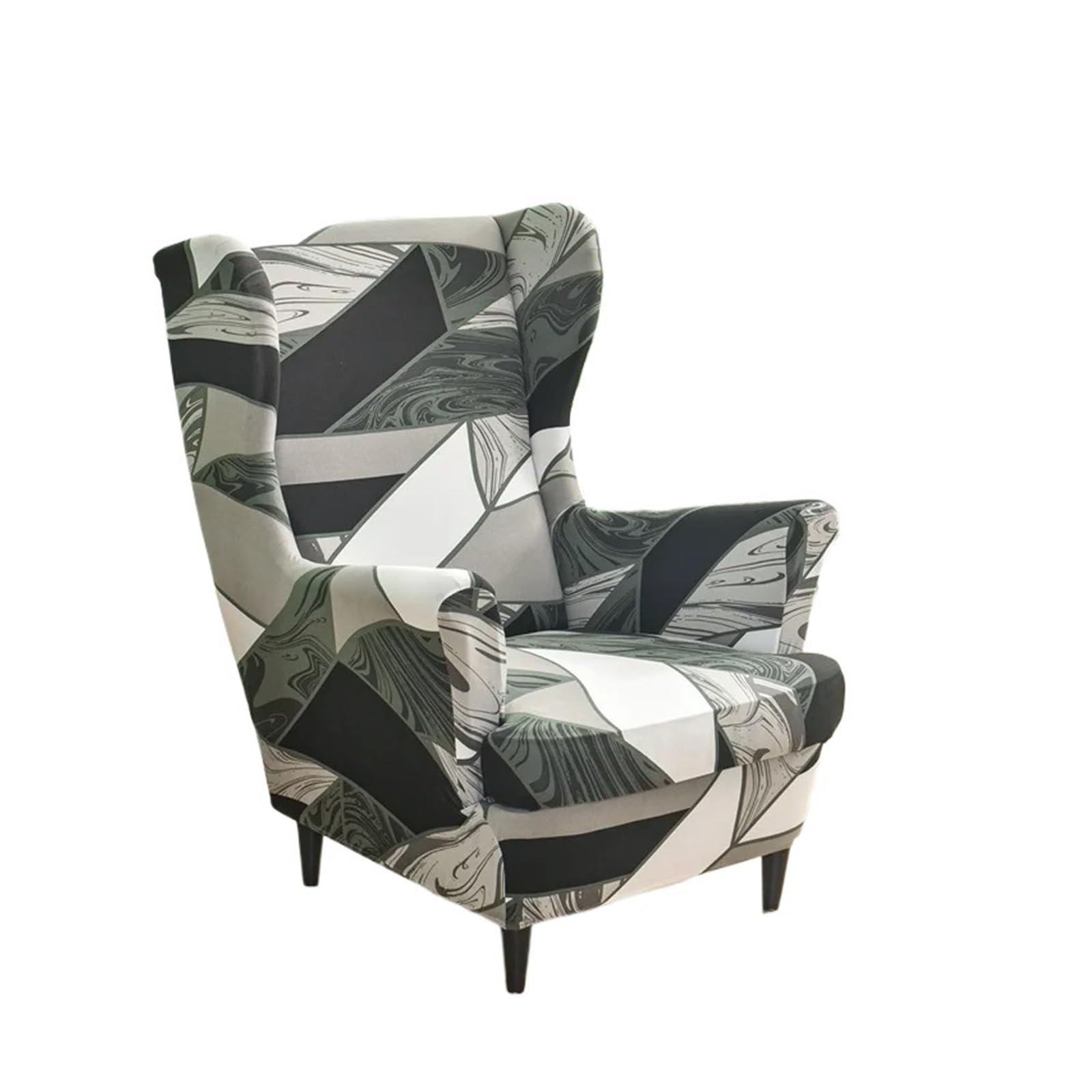 GCYEIDMA Wing Chair Slipcover Elastic Wing Chair Cover Stretch Sofa Slipcovers Sloping Armchair Case with Seat Cushion Covers(C8 Wingchair Cover)