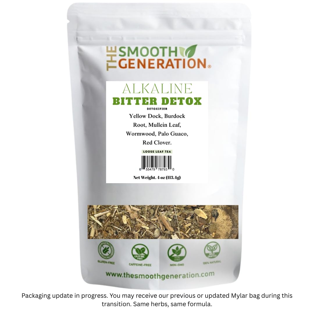 Alkaline Bitter Detox Tea - Herbal Digestive & Detox Support - 100% Natural, Vegan, Non-GMO, 4 0z Loose Leaf Tea