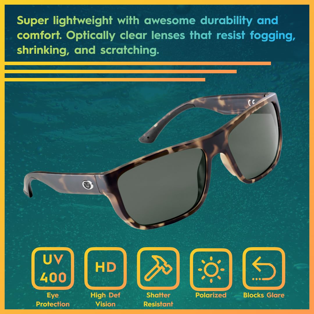 Flying Fisherman Waypoint Rectangular Sunglasses - Matte Tortoise Frame/Smoke Lens
