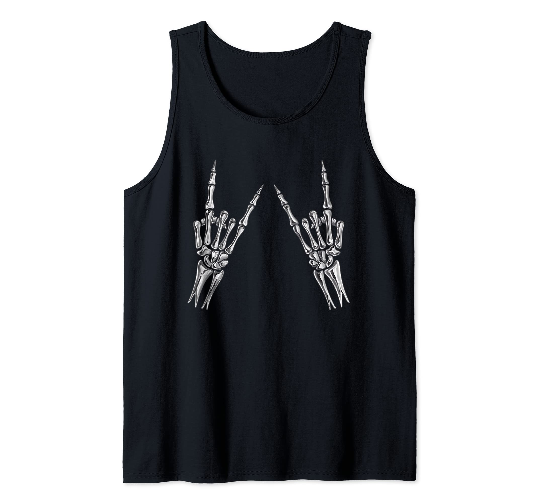 ROSS BOSSRock On Band Tees - Rock And Roll Halloween Skeleton Hands Tank Top