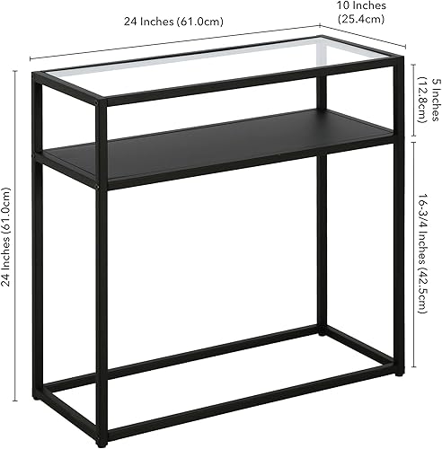 Miniatura 3 de Henn&Hart Mesa auxiliar Ada, 24 pulgadas de ancho, color negro