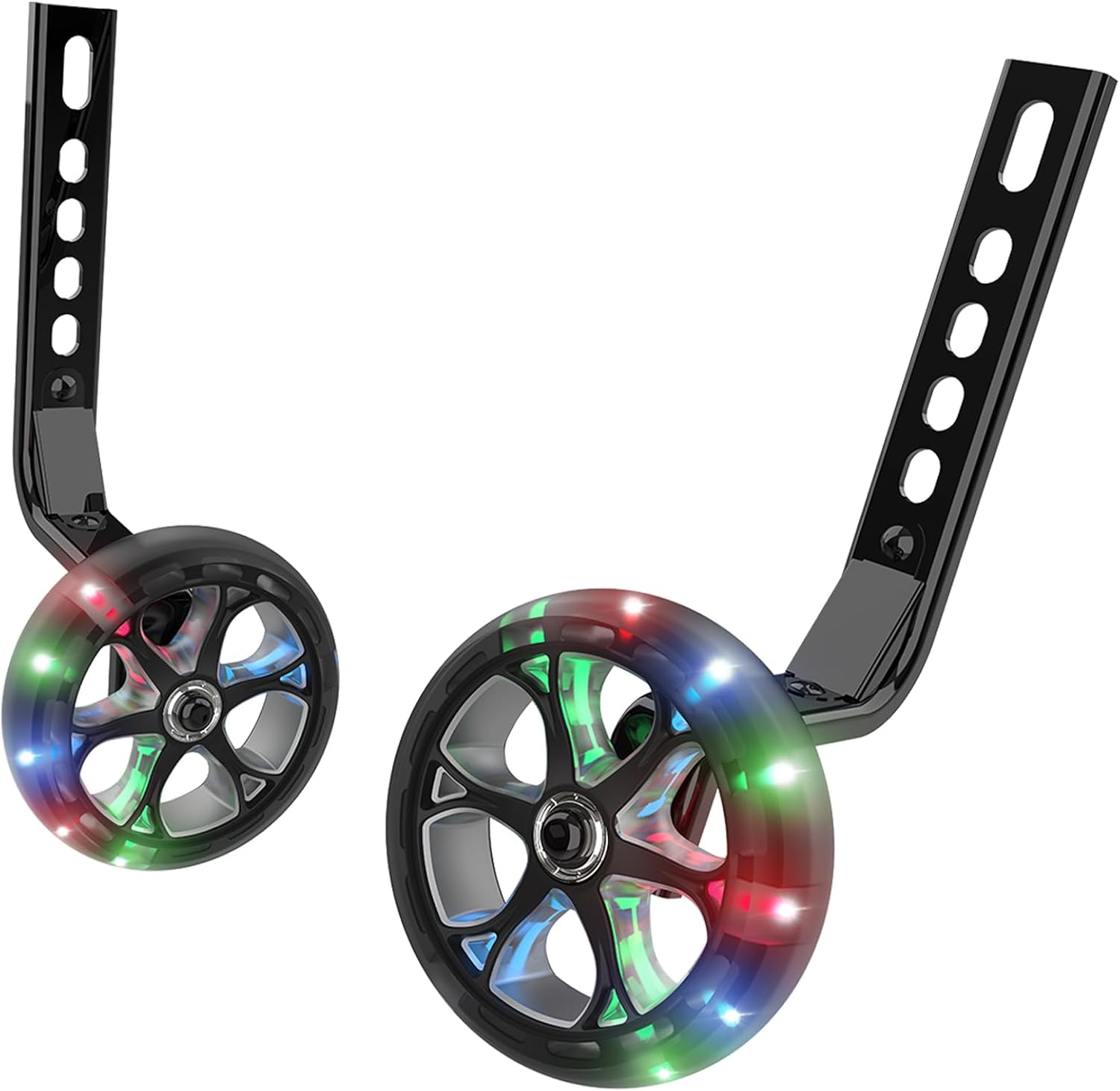 Jetson Spark Light-Up Training Wheel Accessory, Motion Activated LED Light-Up Wheels, 4 Inch Wheels, Fits Most Bike Wheels From 12 to 2 inches, Ages 3+, Black, JSPRK2-BLK