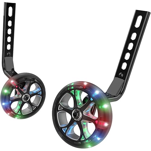 Jetson Spark Light-Up Training Wheel Accessory, Motion Activated LED Light-Up Wheels, 4 Inch Wheels, Fits Most Bike Wheels From 12 to 2 inches, Ages 3+, Black, JSPRK2-BLK
