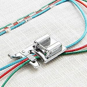 Yoke Usha Sewing Presser Foot 3-Way Cording Foot Sewing Machine Presser Feet Fits for All Low Shank Snap-On Singer Usha Janome Pack of 1, Sliver