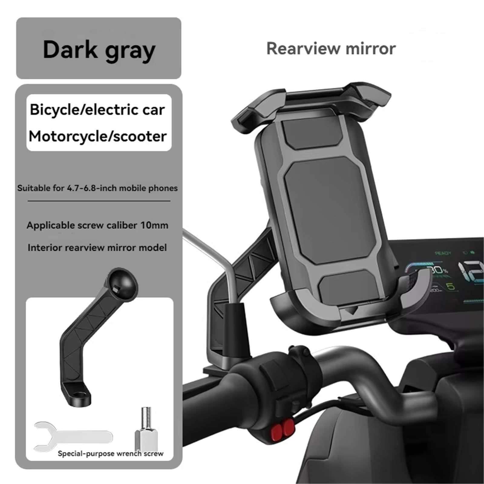 Support Navigateur GPS Support Navigation Véhicule Électrique Et Support Fixe Vélo Stable Résistant Aux Vibrations Support Téléphone Portable Moto Barre Support Navigation GSP(Motorcycle A)