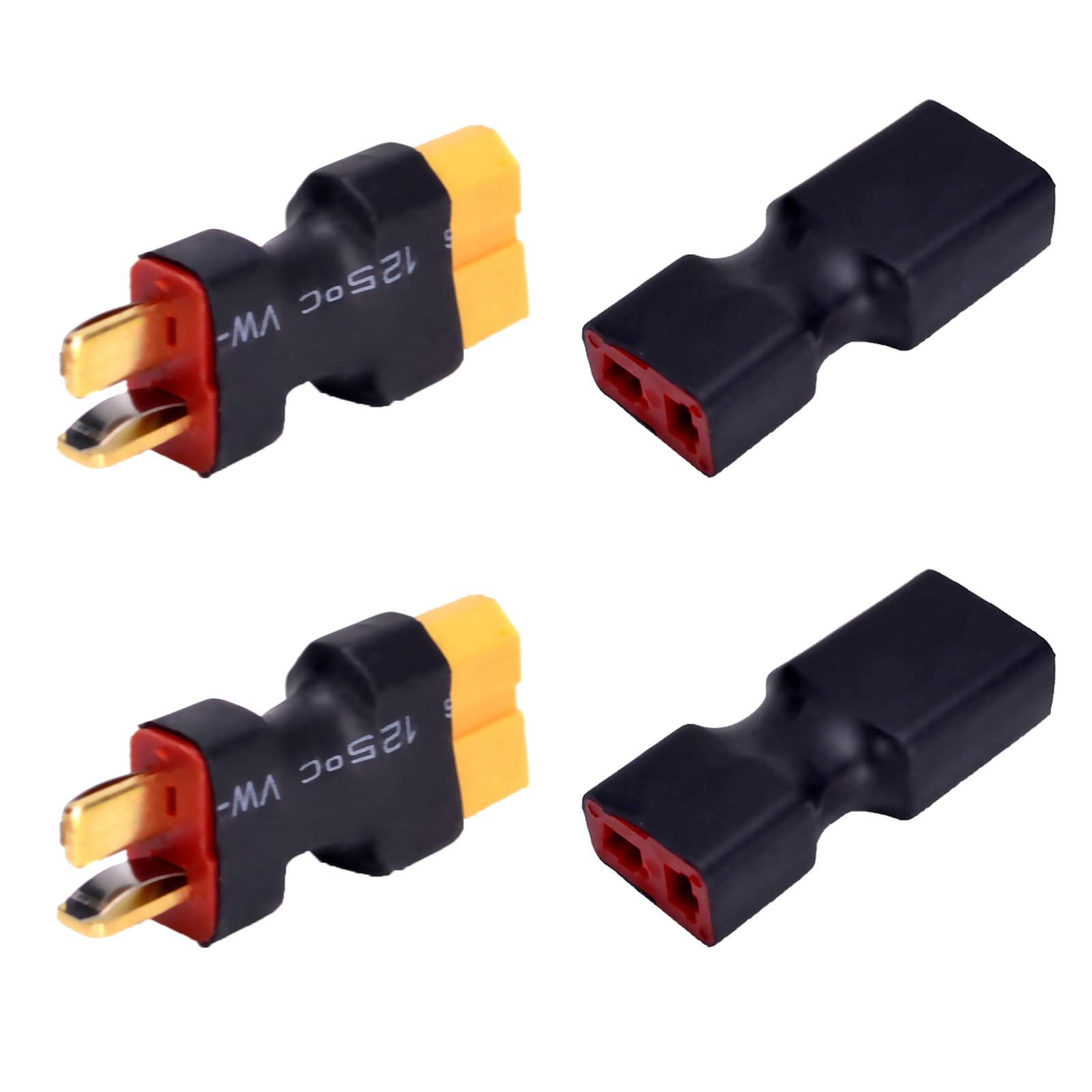 LINSYRC 2 Pairs Deans T Plug to XT60 Connector RC Male Female Adapter for RC Lipo NiMH Battery Charger (XT60 to Deans T-Plug) โ image 1