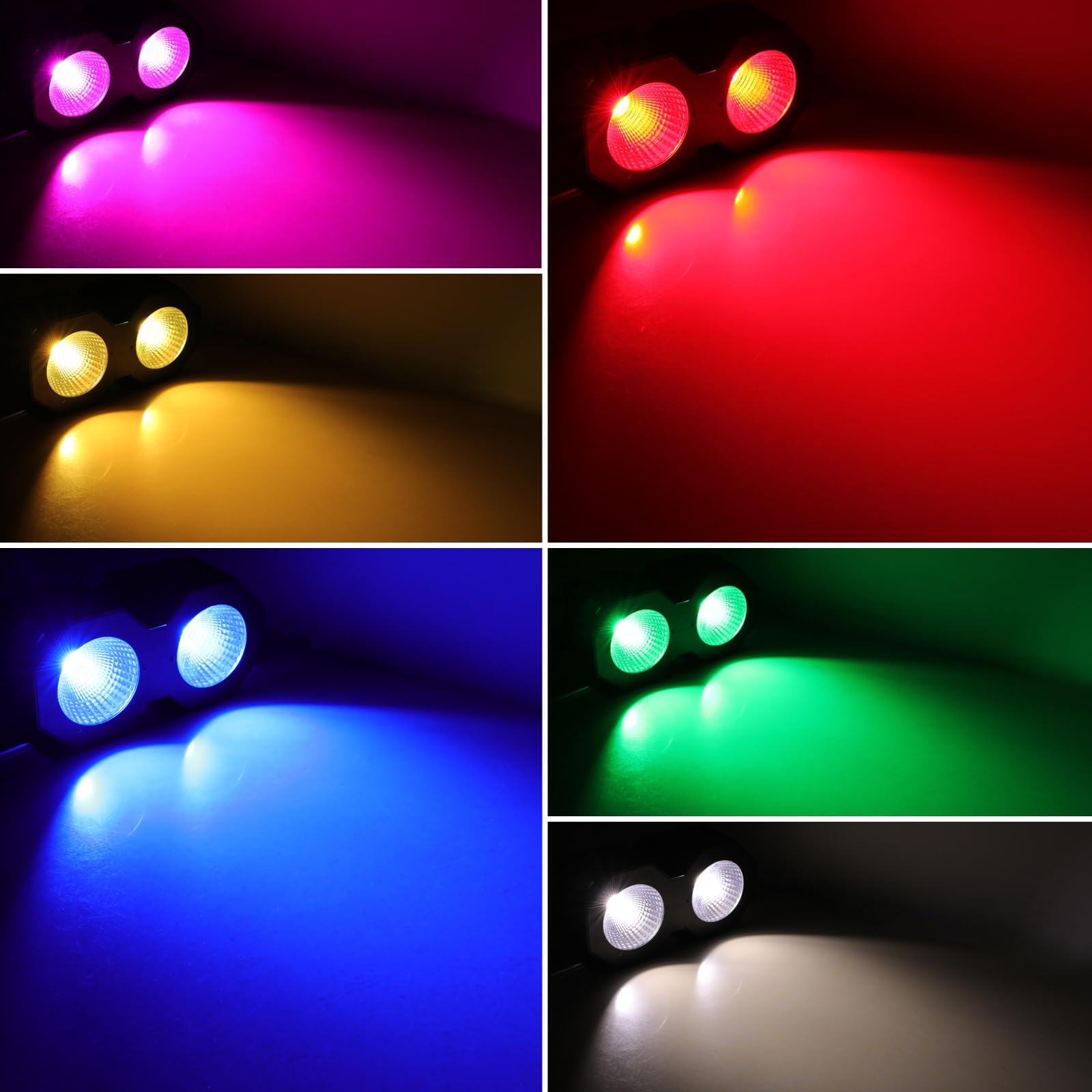 Luci par COB, luci da palcoscenico Blinder, 100 W RGBW LED COB Par Light, DMX/Master-Slave DJ può illuminare uplighting, Blinder & Strobe Stage Lighting per Chiesa Matrimonio Concerto Teatro