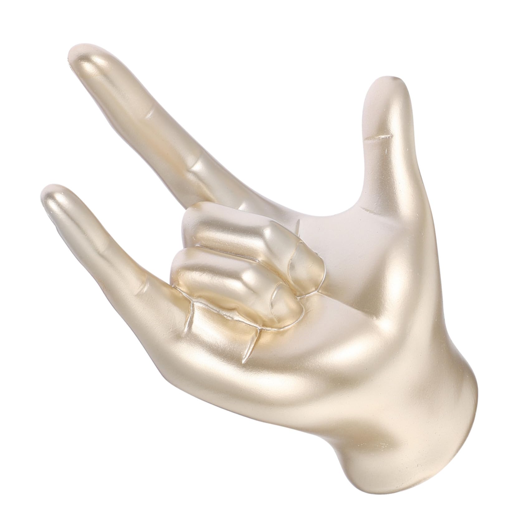 Statue geste de main beige, sculpture compacte et stable pour salon