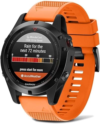 Miniatura 2 de Notocity Correa de reloj compatible con Garmin Fenix 5X de 1.024 in de silicona para Garmin Fenix 5XFenix 5X PlusFenix 3Fenix 3 HR para hombres y