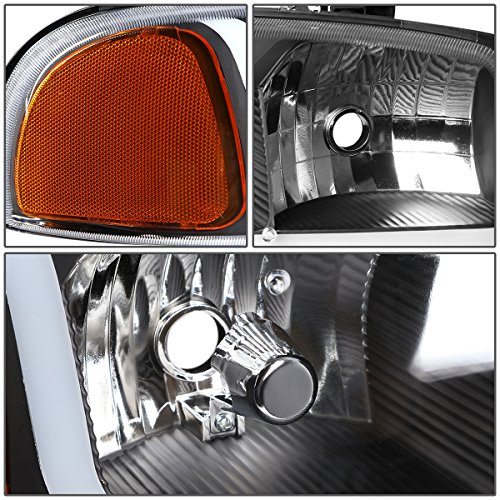 Image of DNA MOTORING HL-LB-SIERRA99-BK-AM 4PCs LED DRL Strip Headlight+Bumper Lamp Compatible with 99-07 Sierra /Yukon