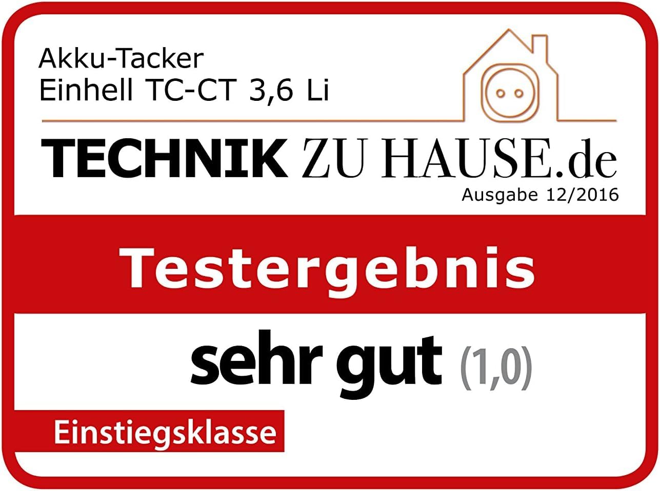 Einhell Agrafeuse électrique TC-CT 3,6 Li (3,6 V / 1,3 Ah, Type d'agrafes: 53, Longueur des agrafes 6-14 mm) Livré en boîte métallique avec 1000 agrafes