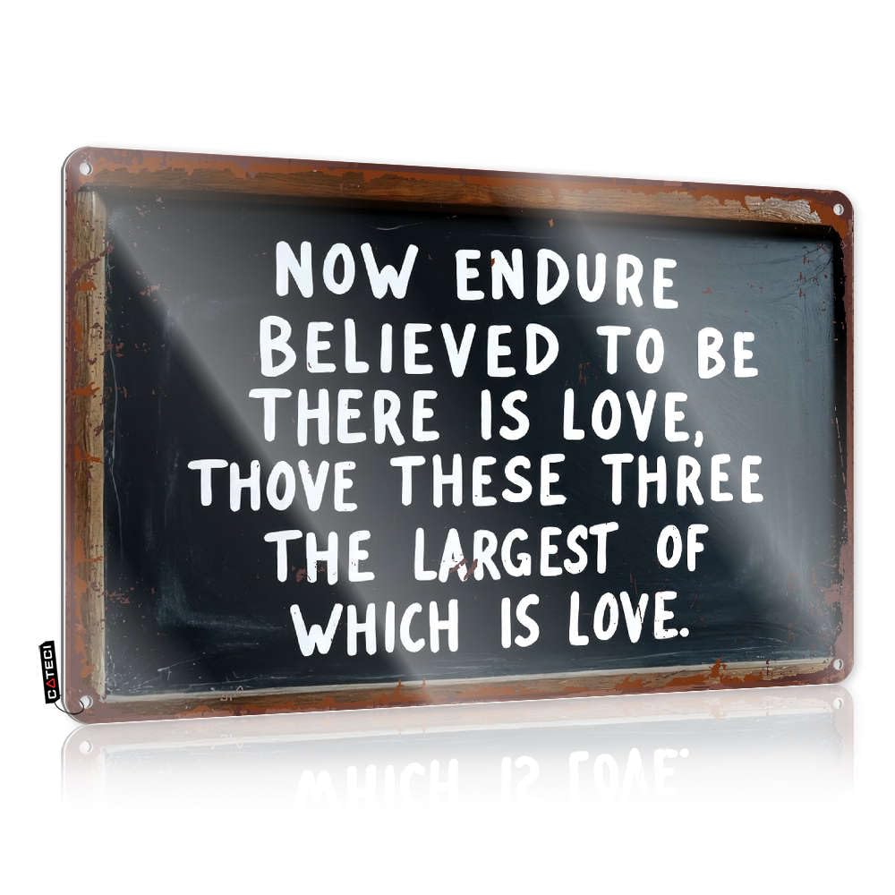 Sujd Colour Retro Wall Decor Artwork Ready To Hang - Endure, Love Is The Largest. Gift For Chef For Bathroom(30X40cm)