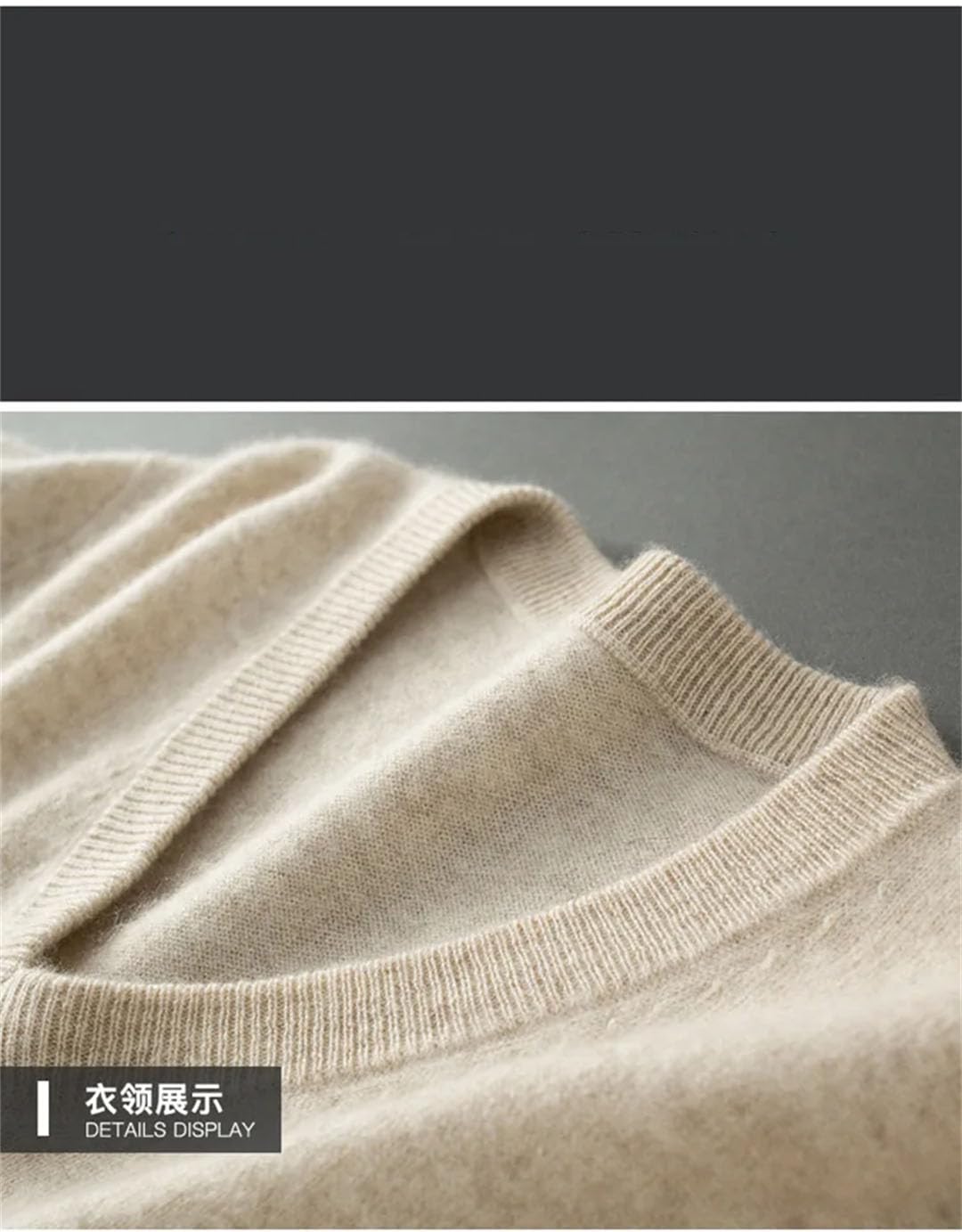 Vogrtcc Maglione da Uomo in Cashmere Lavorato A Maglia con Scollo A V, Top Casual da Lavoro