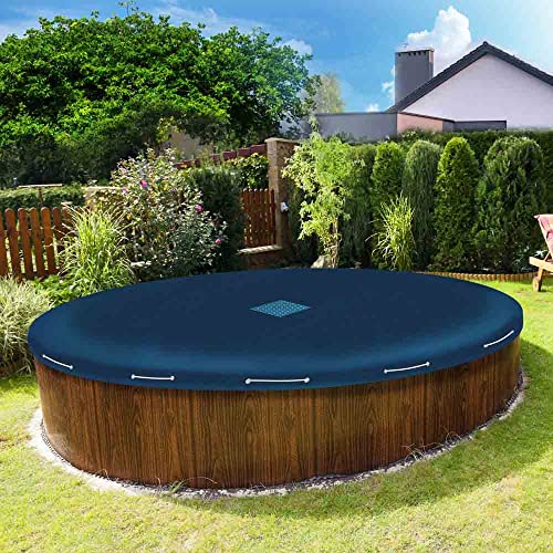 TERRE JARDIN - Bache Hivernage Piscine Hors Sol - Bâche Piscine Ronde 5,40 m, 140 g/m² - Bache Protection 4 Saisons, Anti-UV, Étanche - Filet...