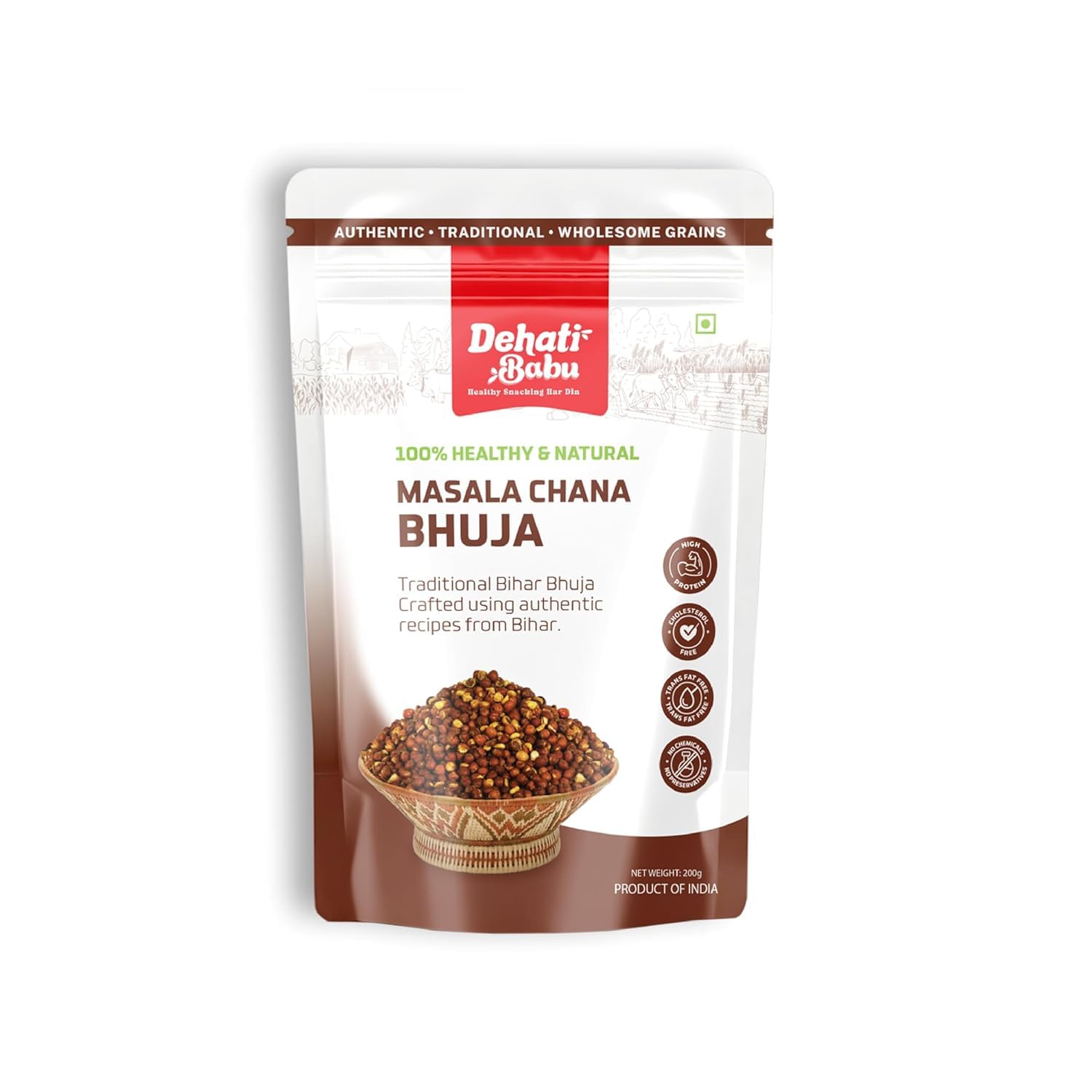 Dehati Babu Masala Chana Bhuja 200g – Authentic Bihar Traditional Bhuja | Crunchy Spicy Black Chana Bhuja | Healthy & Natural | Protein-Rich, Light & Trans Fat Free Healthy Snacks | Light & Crunchy | Naturally Wholesome | Ready-to-Eat Time & Travel Snack (( Pack of 1 ))-image-26