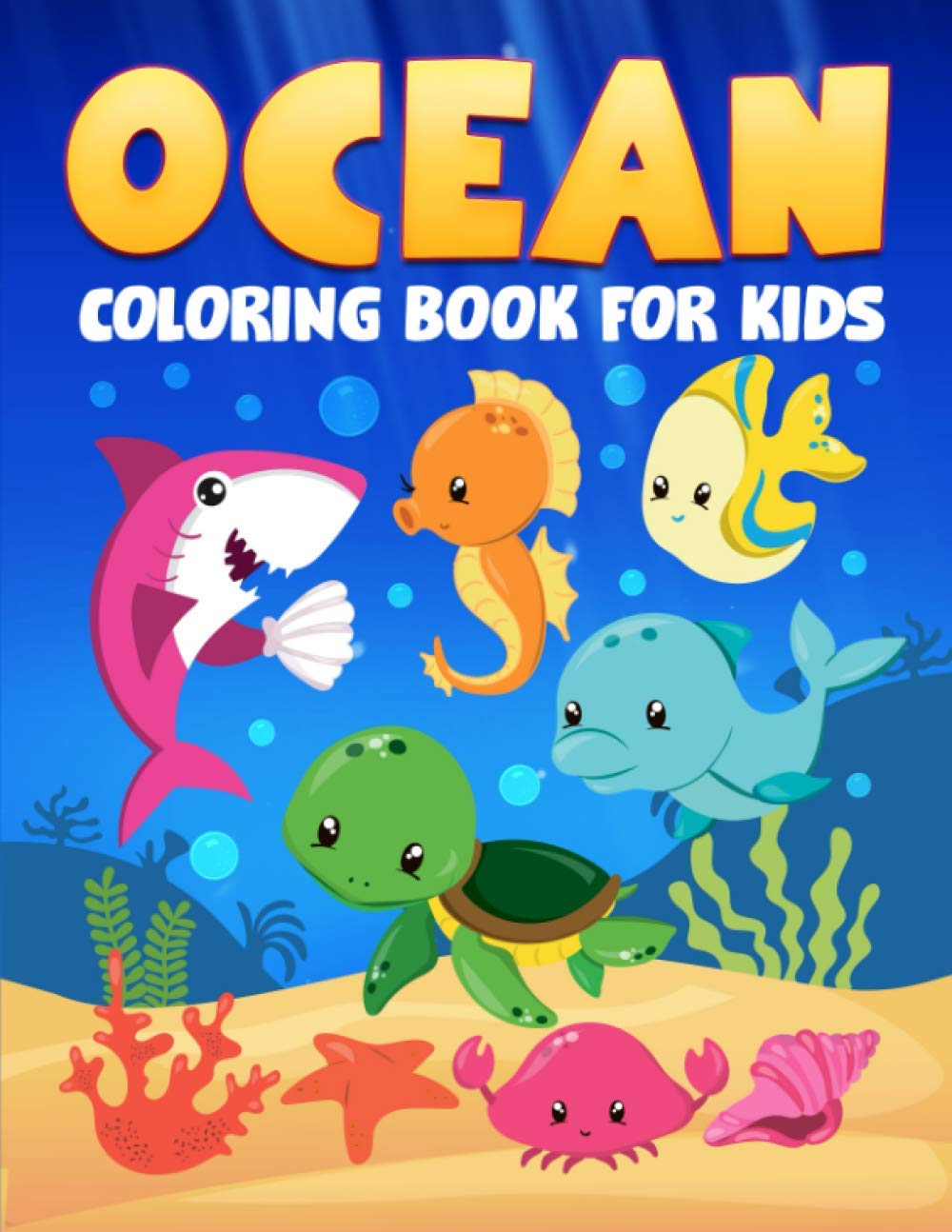 Ocean Coloring Book for Kids: 35 Cute Illustrations for Children Ages 3-10