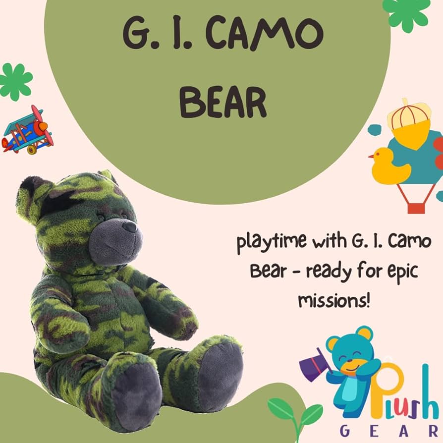 Amazon.co.jp: ぬいぐるみ G.I. 迷彩ベア 16インチ ぬいぐるみ