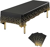 Vista 13 de 6 Paquetes de Manteles de Plástico Desechables Rectangulares Azules y Dorados, 54 x 108 Pulgadas, Mantel de Mesa Rectangular de Plástico Desechable