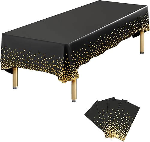 Miniatura 13 de 6 Paquetes de Manteles de Plástico Desechables Rectangulares Azules y Dorados, 54 x 108 Pulgadas, Mantel de Mesa Rectangular de Plástico Desechable