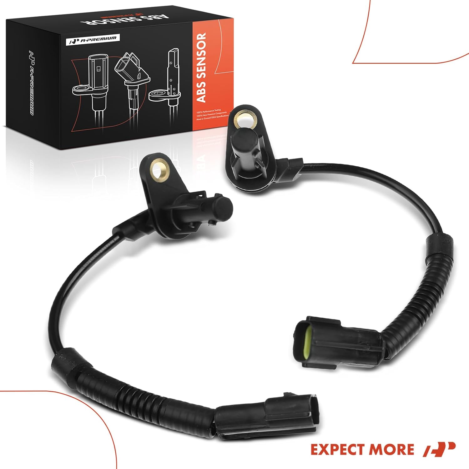A-Premium ABS Wheel Speed Sensor Compatible with Hyundai Models - Genesis 2014-2016 - Rear Driver and Passenger Side, 2-PC Set, Replace# 59930-B1050, 59910-B1050