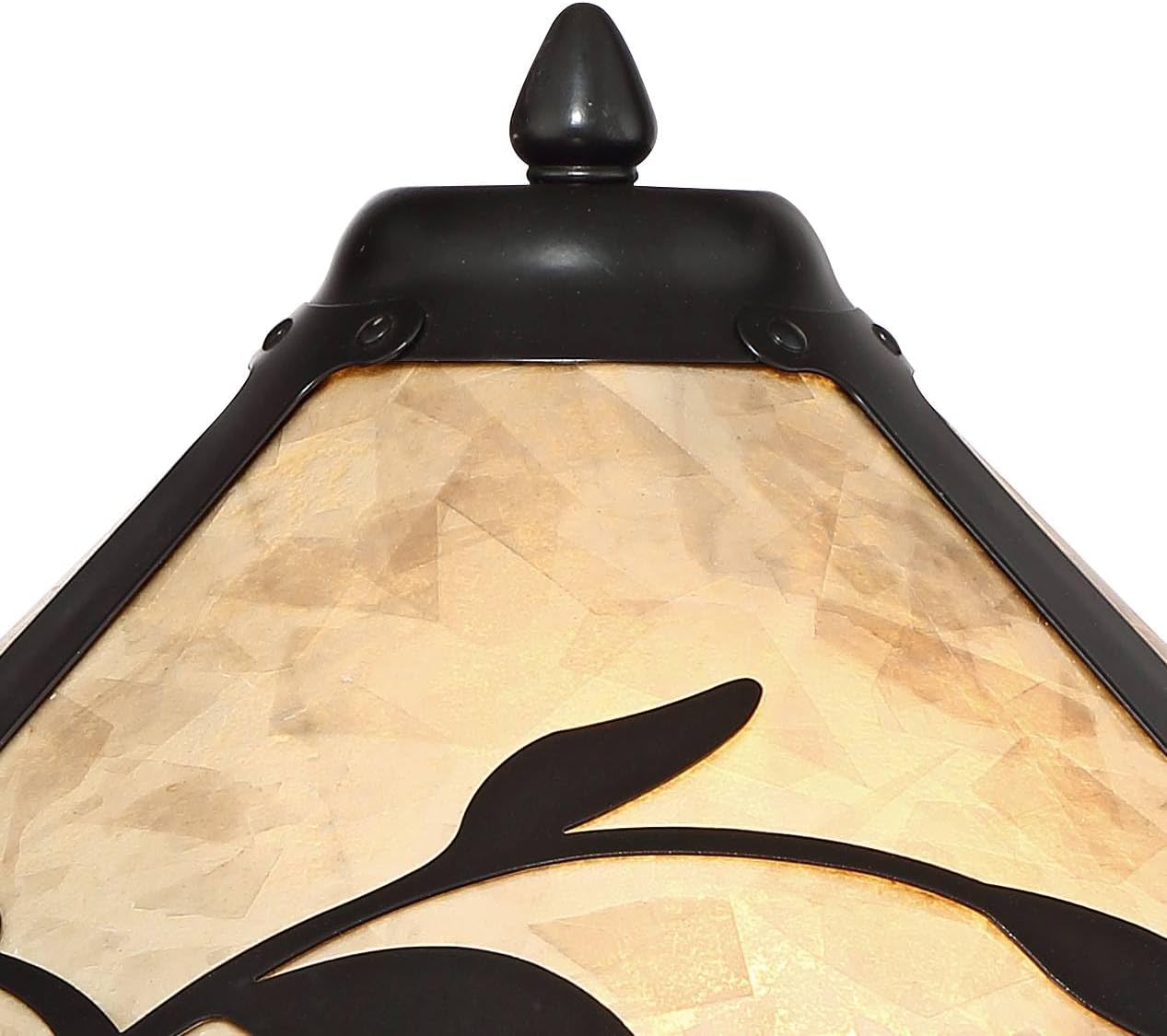 Franklin Iron Works Feuille 23 3/4" High Leaf and Vine Small Farmhouse Rustic Country Cottage Core Accent Table Lamps Set of 2 Pull Chain Brown Living Room Bedroom Bedside Nightstand Mica Shade