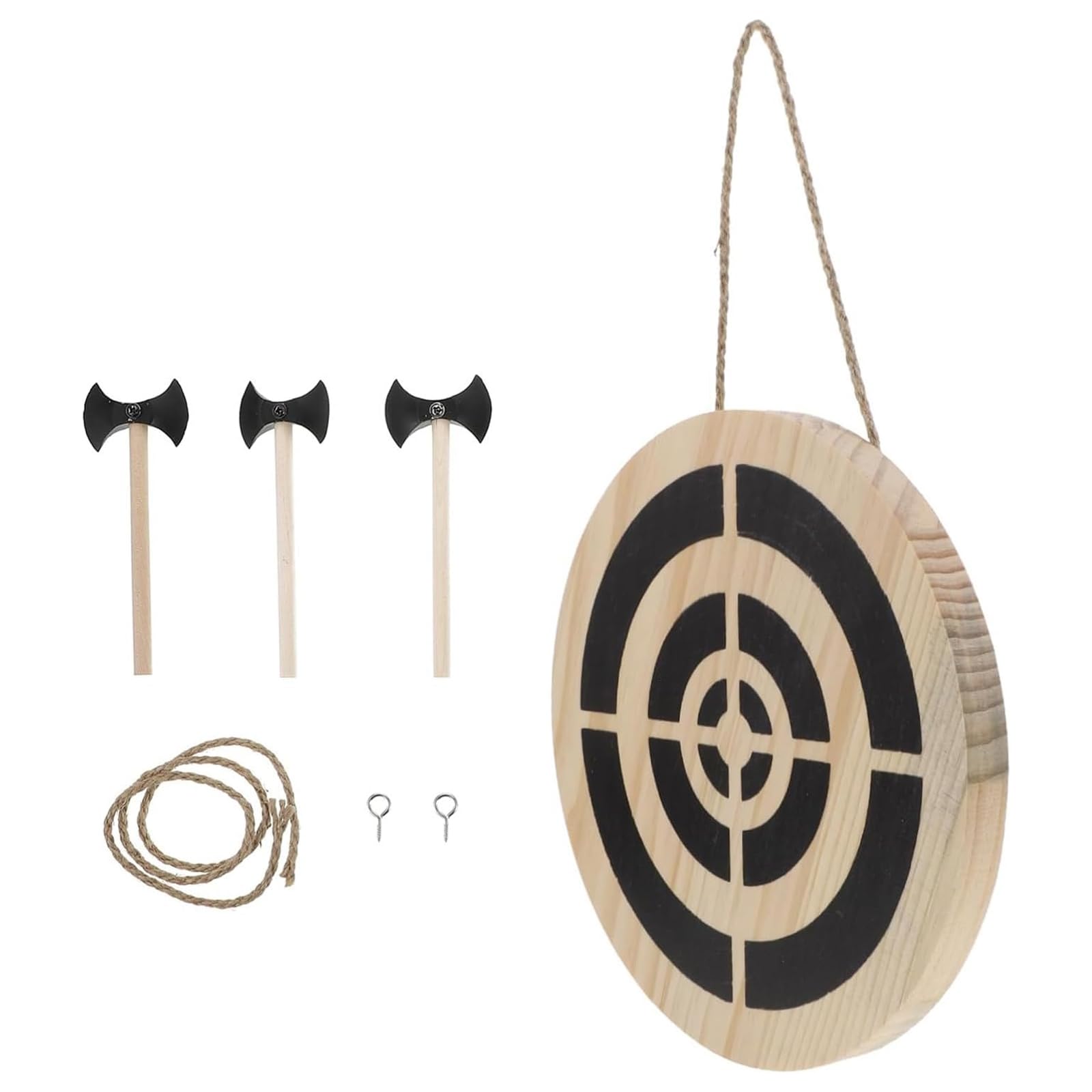 Diana de dardos, Diana de madera para lanzar hachas, Set de juego de dardos seguro con 3 hachas pequeñas, mejora la coordinación ojo-mano, para sala de juegos, dormitorio, fiesta, decoración de pared