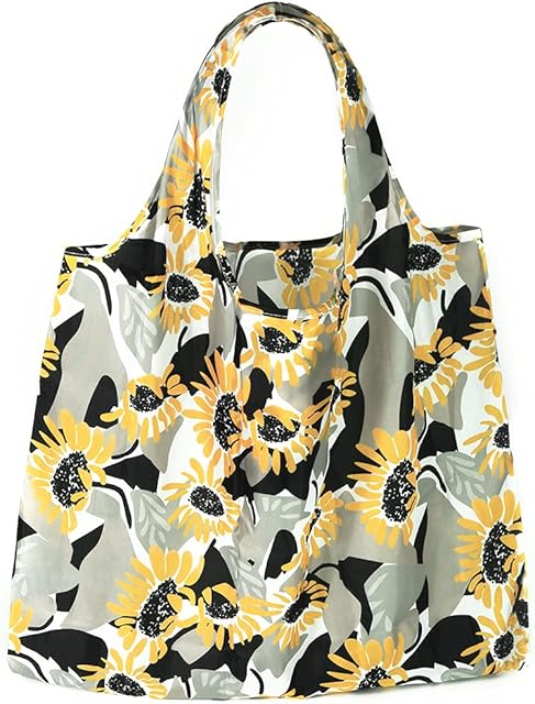 eusbon Large Reusable Shopping Bag Hold 50lb Grocery Shopping Bag Foldable Tote Bag with Pocket