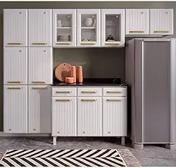 Cozinha de Aço Compacta com Vidro 4 Peças Diamante Telasul Branco