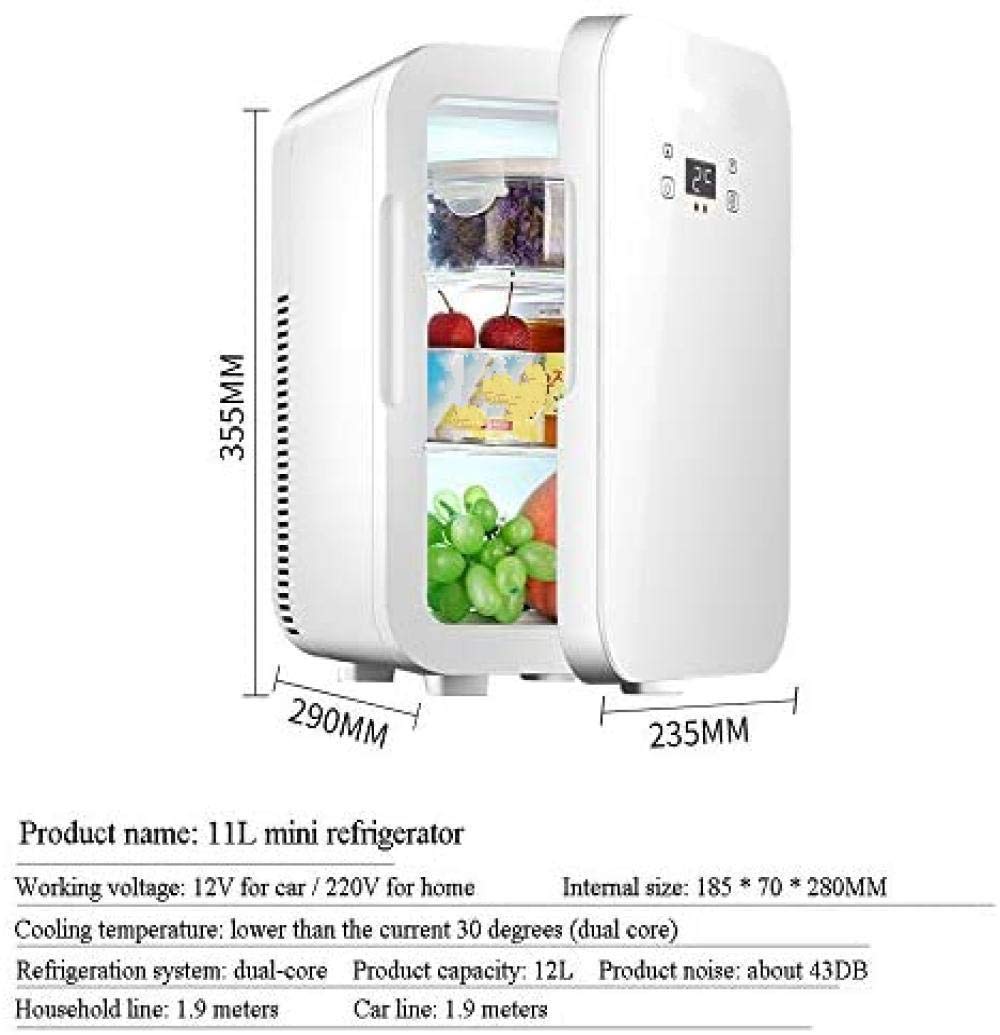ZLM Frigorifero per Auto Mini Frigorifero Frigorifero 12L Mini frigo Frigorifero e riscaldatore, Sistema termoelettrico Alimentato CA/CC Dispositivo di Raffreddamento e riscaldatore