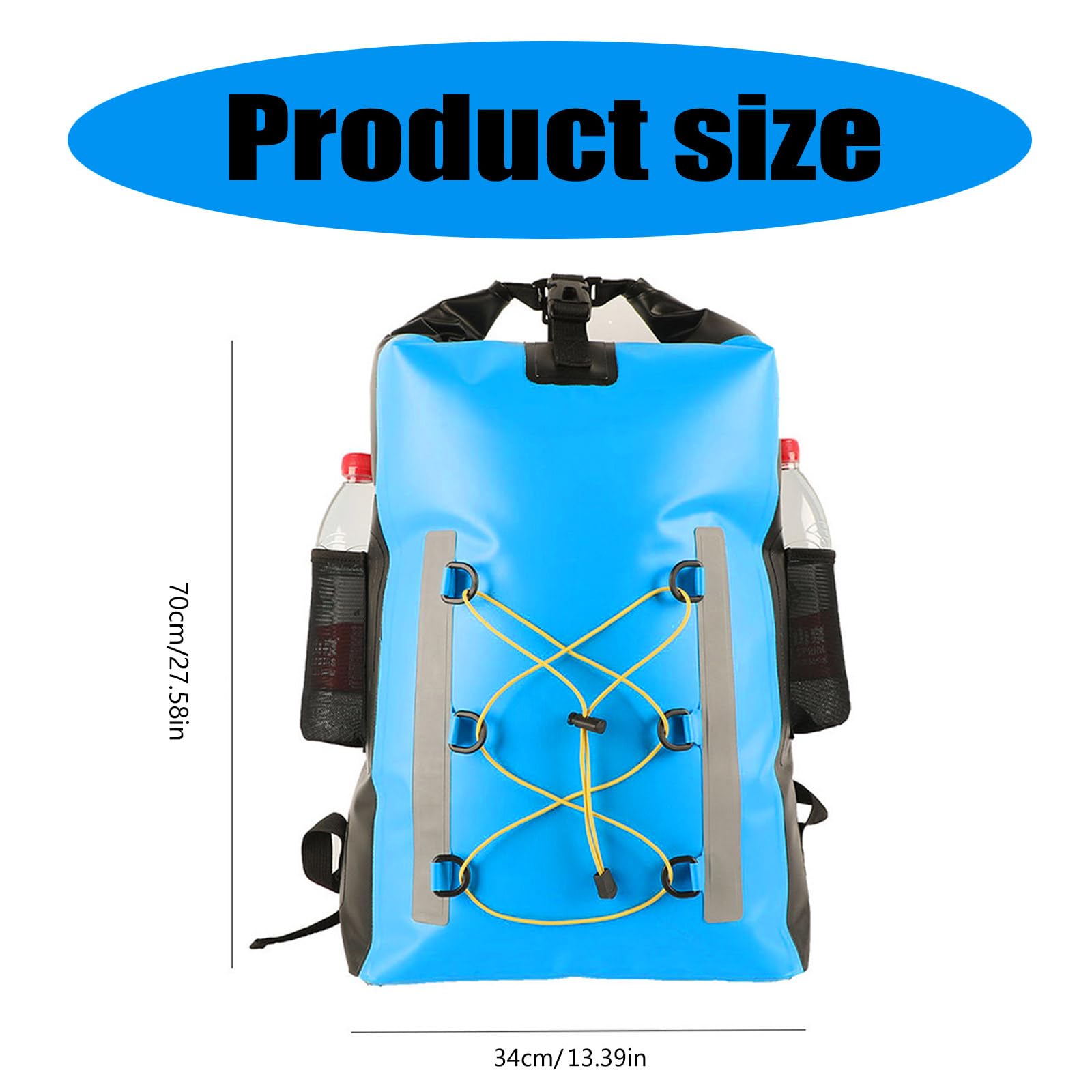 Mochila seca flotante a prueba de agua de 30 L con bolsa lateral, bolsa seca, bolsa impermeable para kayak, barco