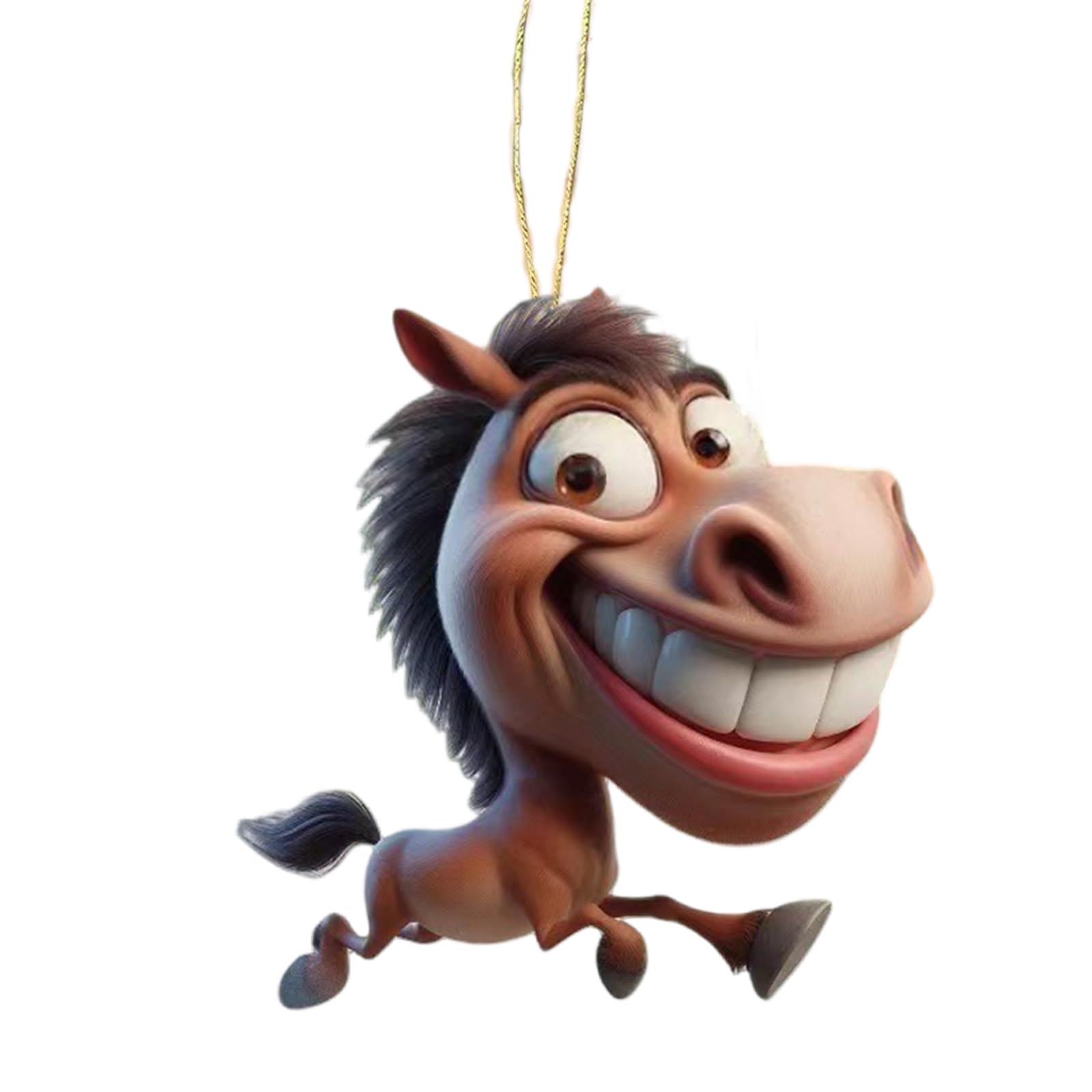 Playful Cartoon Horse 2D Acrylic Ornament for Automotive Rearview Decoration Couple Friendly Accessory Hanging Car Decoration