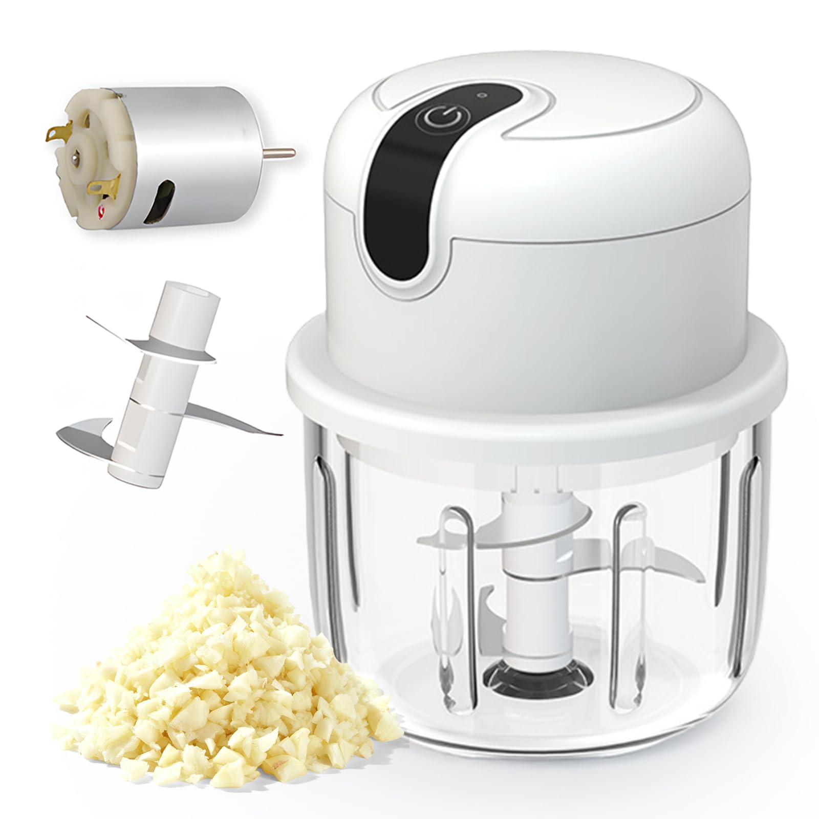 Tritatutto Elettrico, Mini Tritatutto Da Cucina Elettrico, Elettricos Per Cipolla 100/250/350 Ml, Piccolo Tritatutto Aglio Con Connessione Usb, Per Pesto, Verdure, Carne, Frutta, Spezie