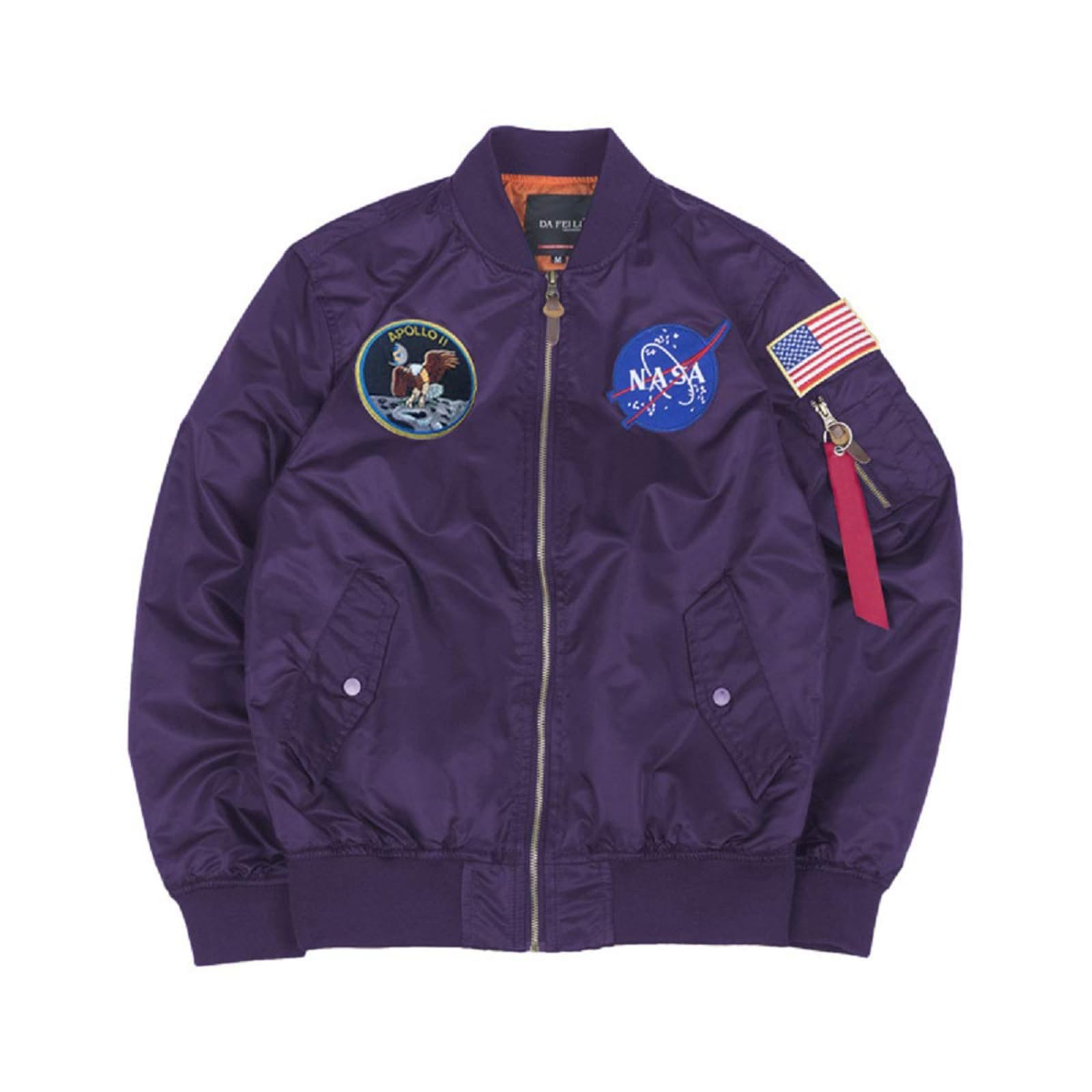 CORIRESHA Mens Apollo NASA Patches Slim Fit Bomber Jackets Windbreaker