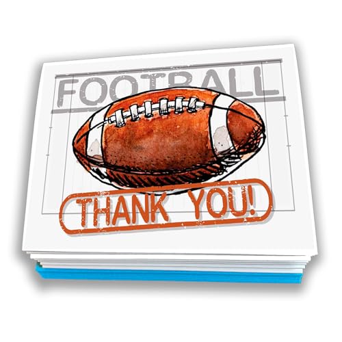 Play Strong Football Thank You Note Cards 12-Pack (4.25"x5.5") Illustrated