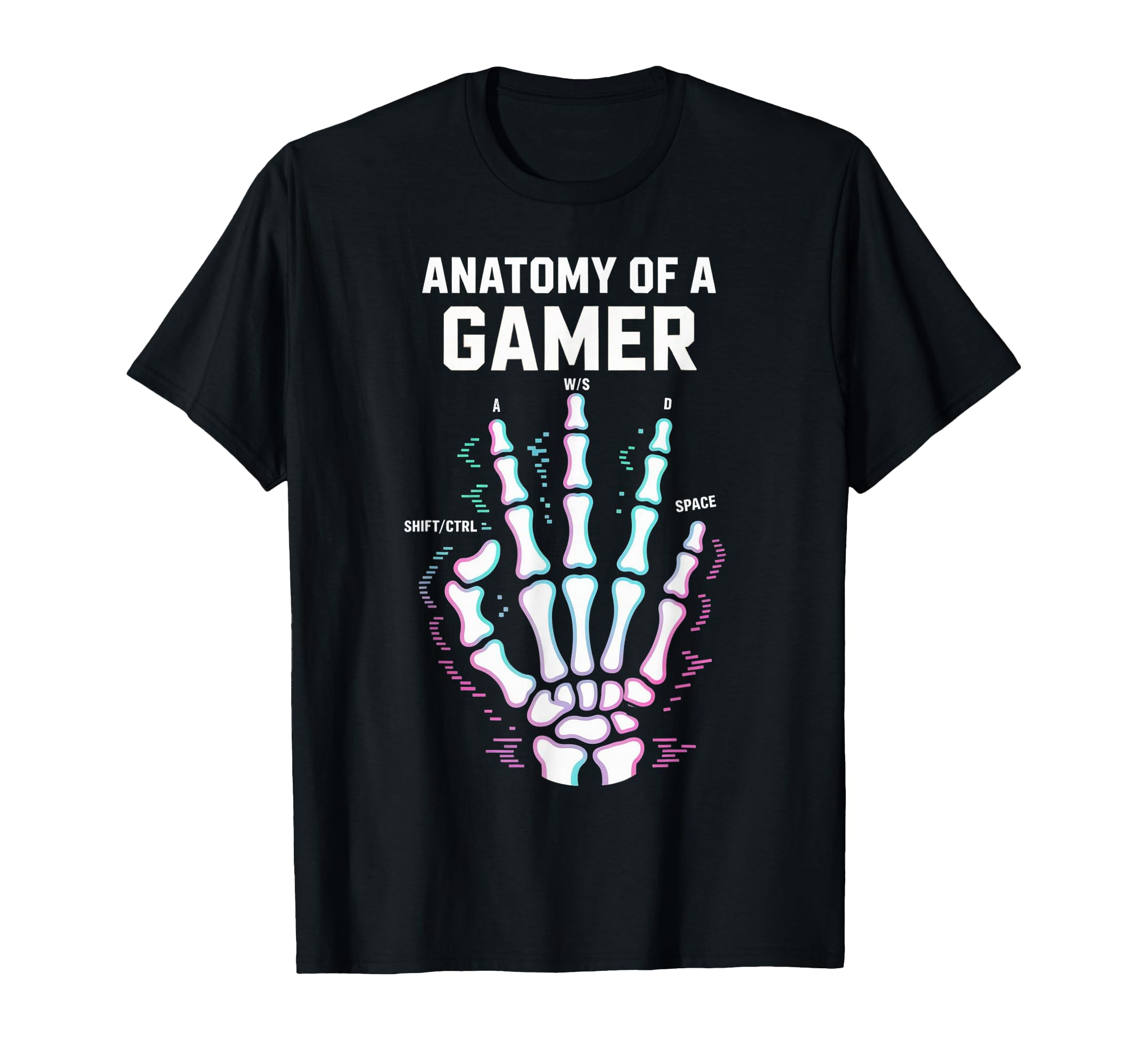Anatomy of A Gamer Skeleton Hand Funny Gamers T-Shirt