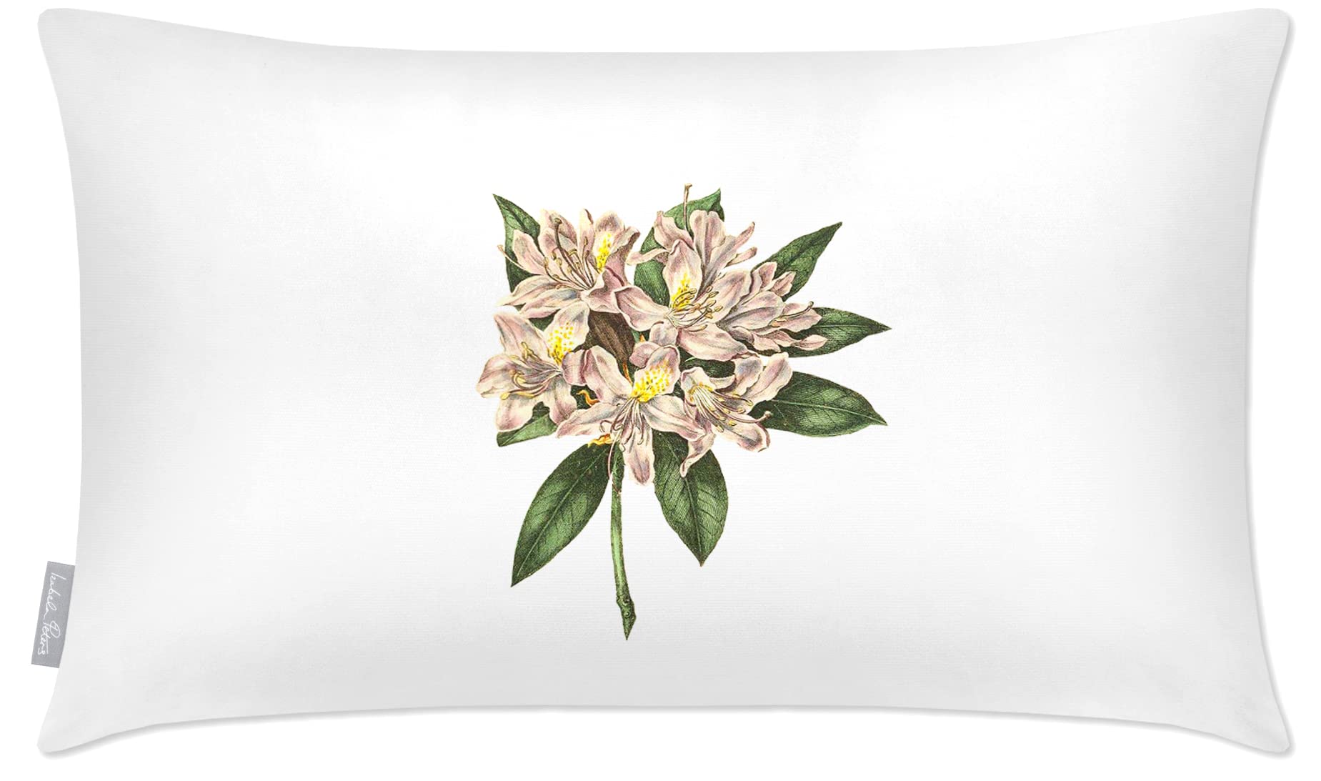 Izabela Peters Outdoor Cushions Waterproof, 50 x 30 cm, Filled Outdoor Cushion, Rhododendron - White, Garden Furniture Cushions, Outdoor Seat Cushions, Garden Chair Cushions