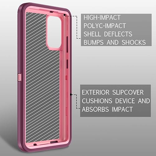 Miniatura 3 de I-HONVA Funda para Galaxy S20 FE 5G a prueba de golpes, protección de cuerpo completo 3 en 1 sin protección de pantalla Funda resistente para