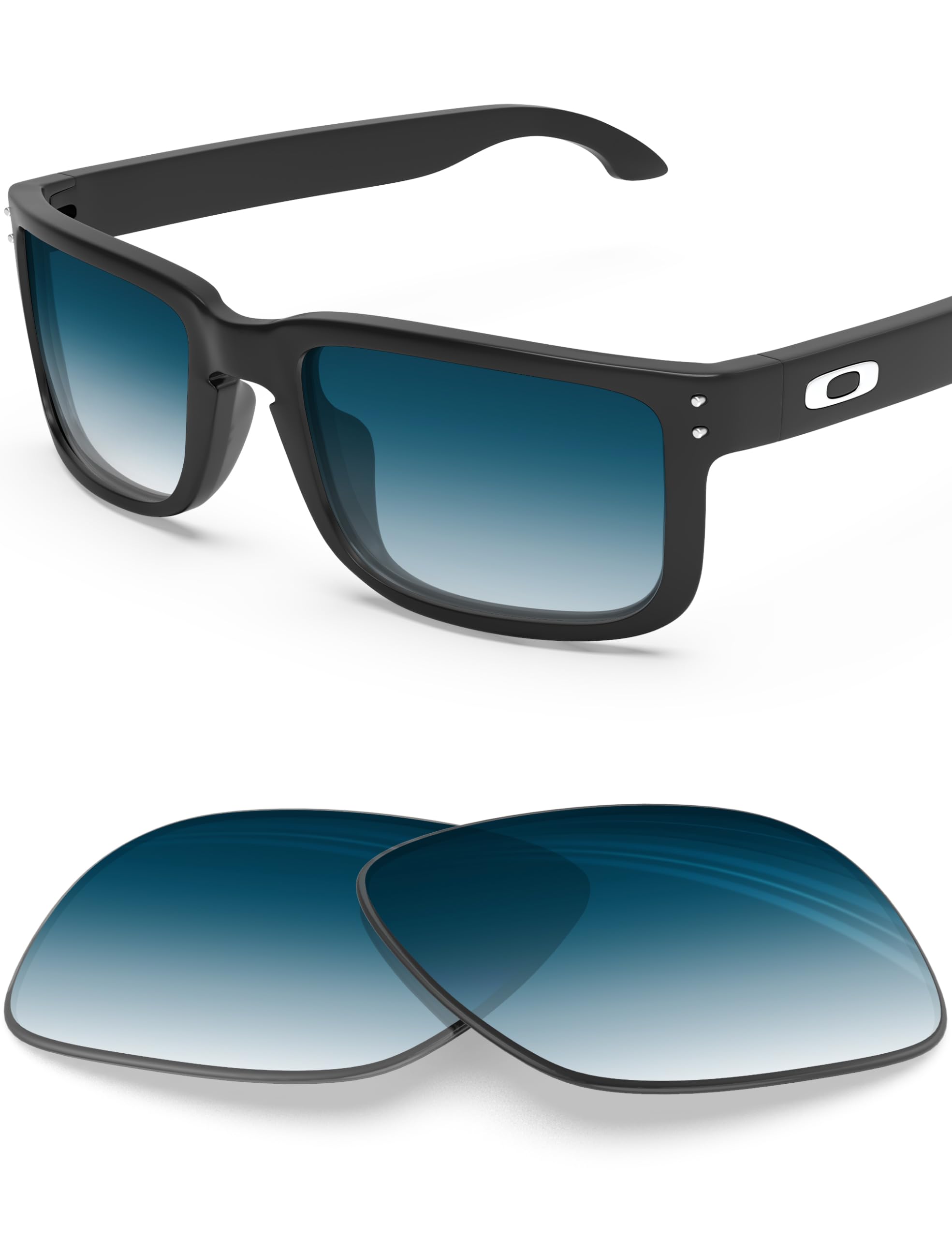 BlazerBuck Verres de rechange anti-sel pour Oakley Holbrook XL OO9417 – Dégradé bleu