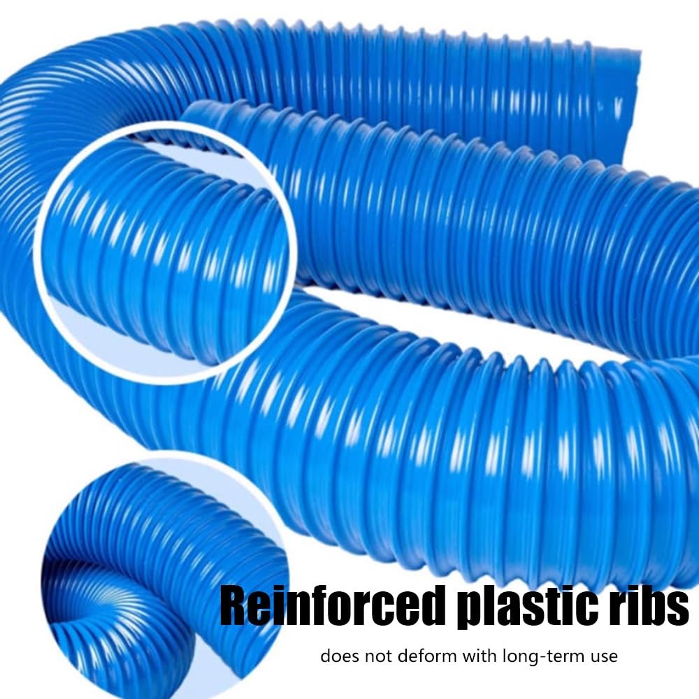 Tubo flessibile per la raccolta delle polveri, tubo flessibile in PVC con morsetti, 6,5 '- 10' per la lavorazione del legno, tubo vuoto compatto per negozio per una rimozione efficiente della polvere