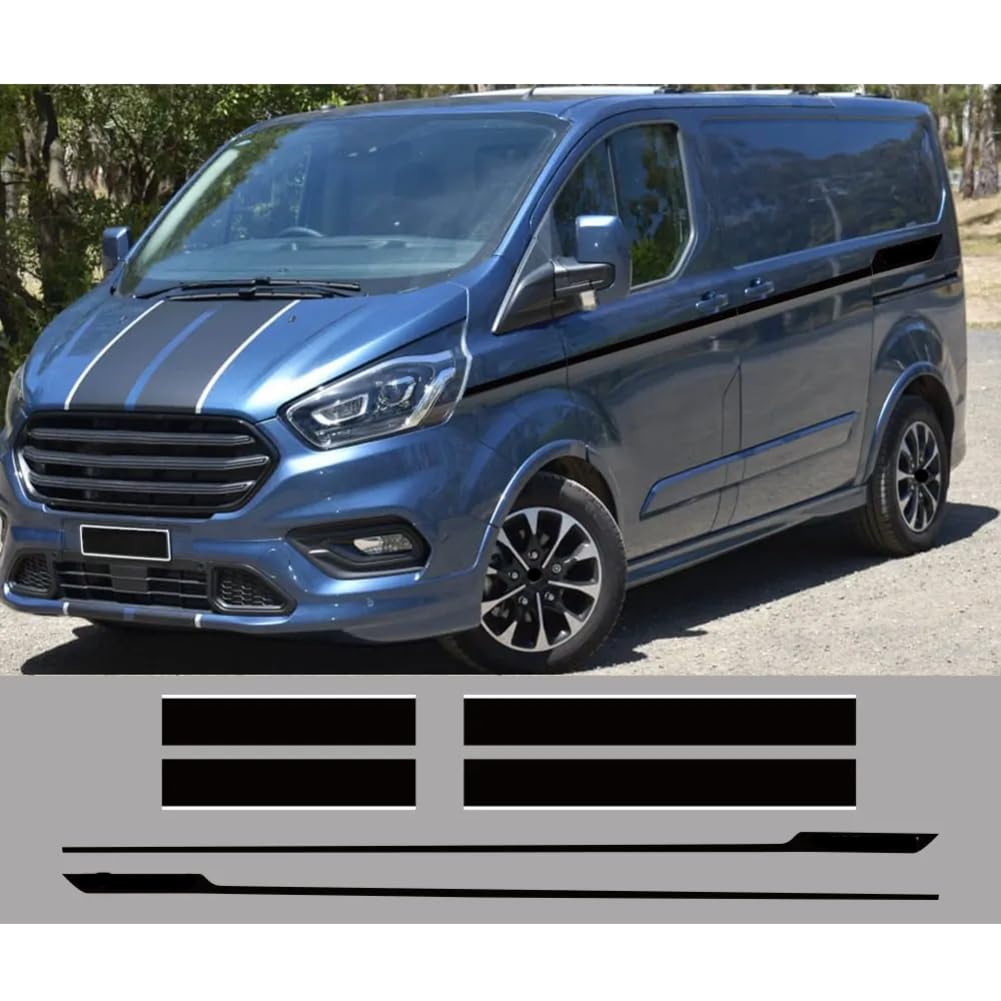 6 pezzi/adesivi per cofano auto, laterali, posteriori, per Ford Transit, per Tourneo Custom Camper Van Sport Decalcomanie in vinile Accessori per auto Tuning