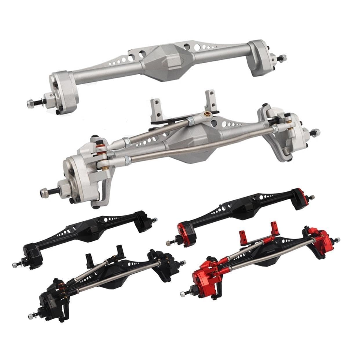 Przednia i tylna oś portalowa ze stopu aluminium do 1/10 zdalnie sterowany samochód gąsienicowy oś Capra 1.9 Unlimited Trail Buggy UTB Currie F9 Upgrade(Red Set)