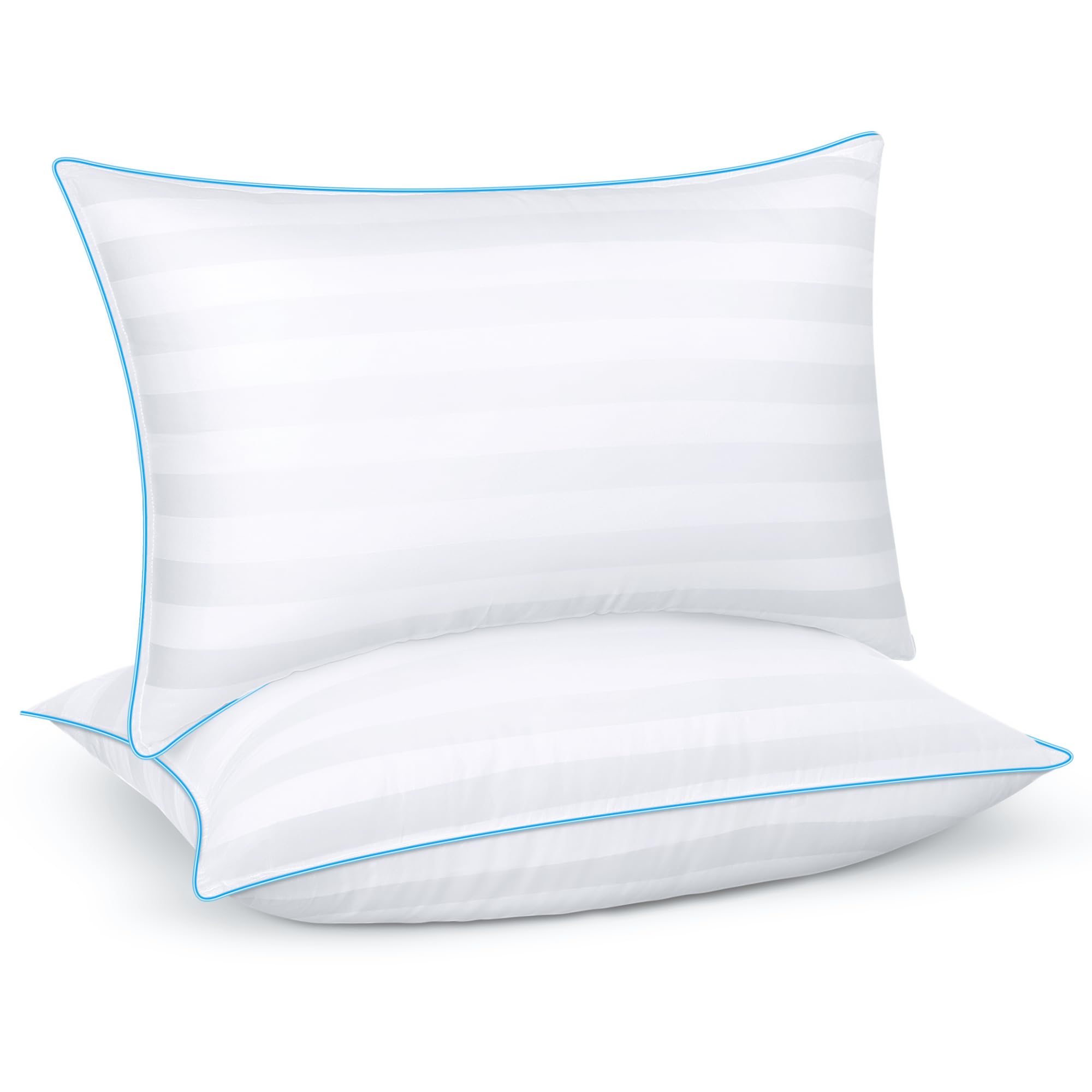 TESQ Juego de 2 Almohadas de 50 x 70 cm, Microfibra ergonómica, 50 x 70 cm, Lavable con Certificado Ökotex, Almohada Cervical para Mejorar la Calidad del sueño, Adecuada para Cualquier posición para